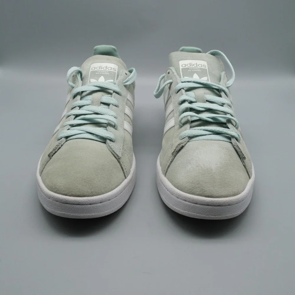 Adidas Campus Mens 11.5 Ash Green White Suede Sneakers DB0982